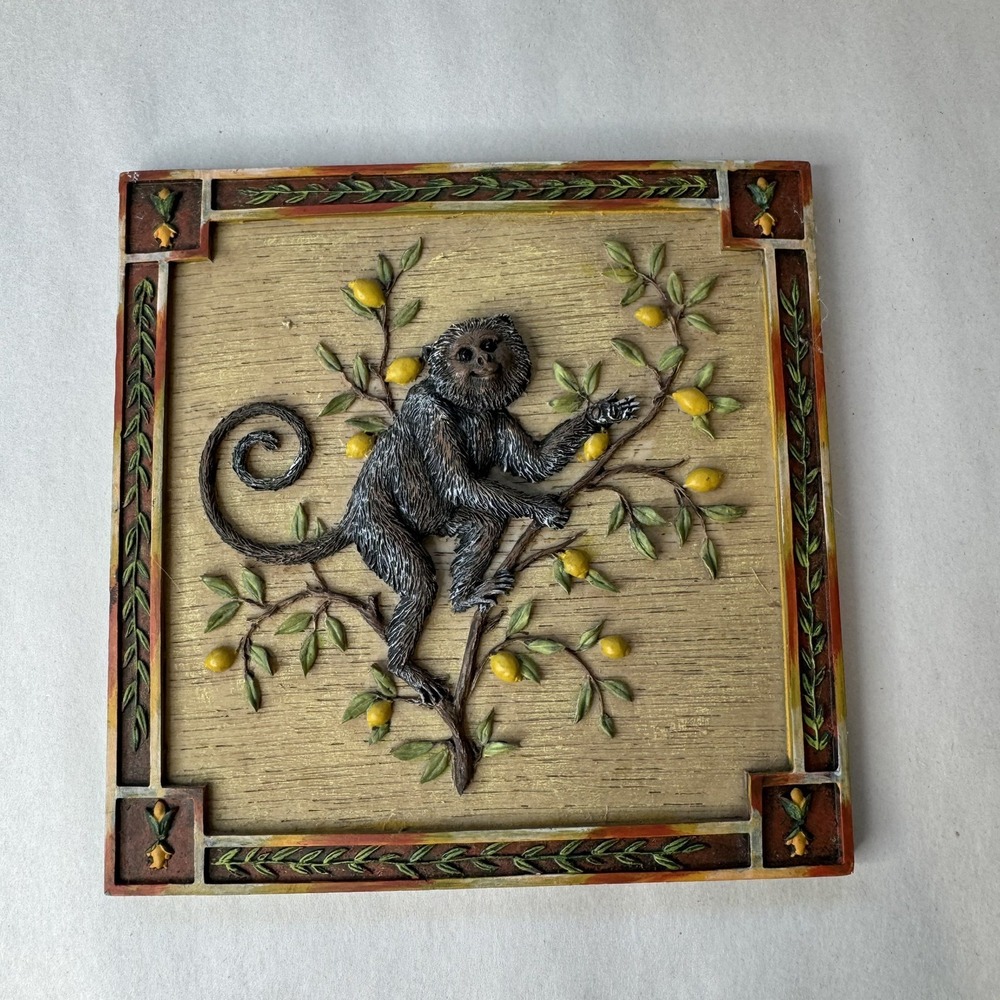 The Island Palm Resin Wall Plaque‎ Monkey in Tree Tile